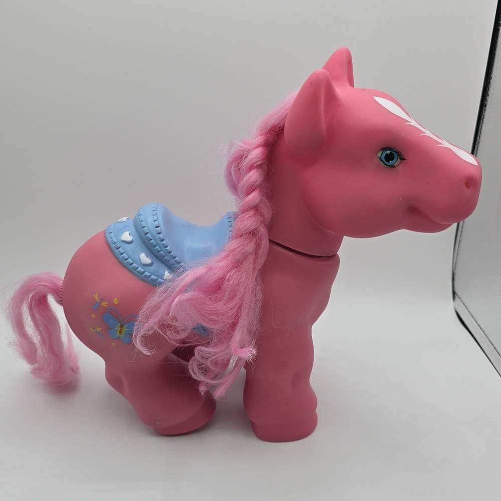 Large Vintage Kid Connection Style My Hair Salon Pony Horse Pink 10" Butterflies